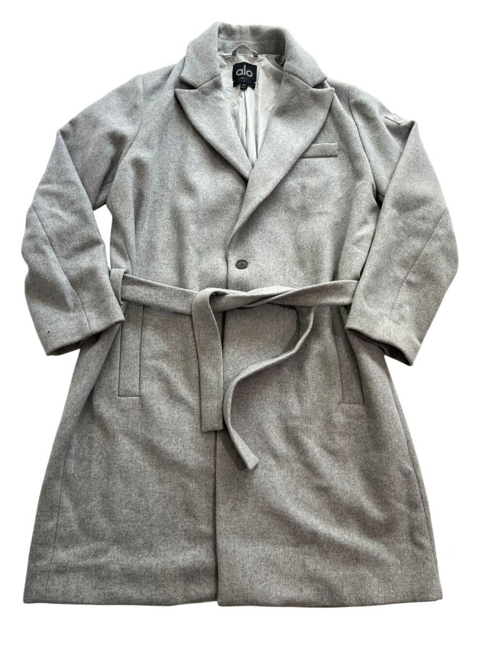 ALO Yoga Wool Gameday Overcoat in Athletic Heather Grey